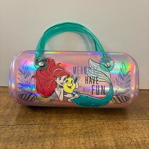 Disney The Little mermaid Ariel Hard Plastic Eye Glasses Case Shiny Pink Kids Cl